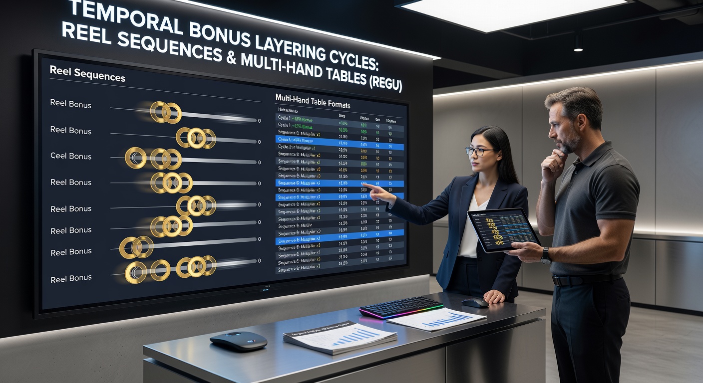 Grafik der Bonus-Layering-Zyklen mit Zeitachsen für Slots und Multi-Hand-Tische