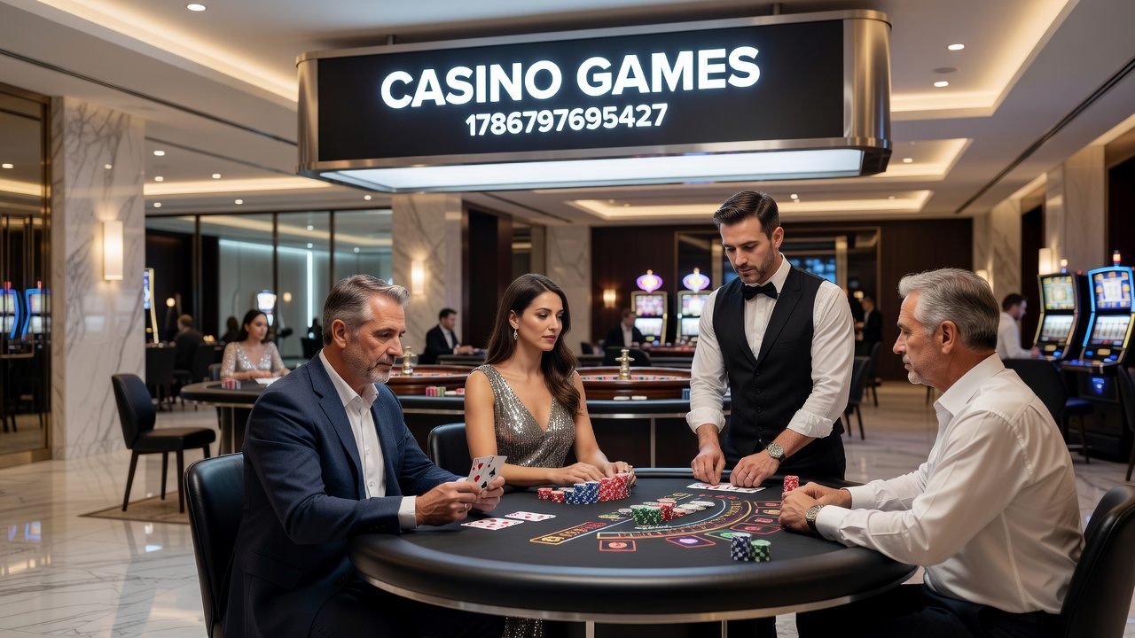 Live-Dealer am Spieltisch mit interaktiven Elementen und mobilen Nutzern im Hintergrund