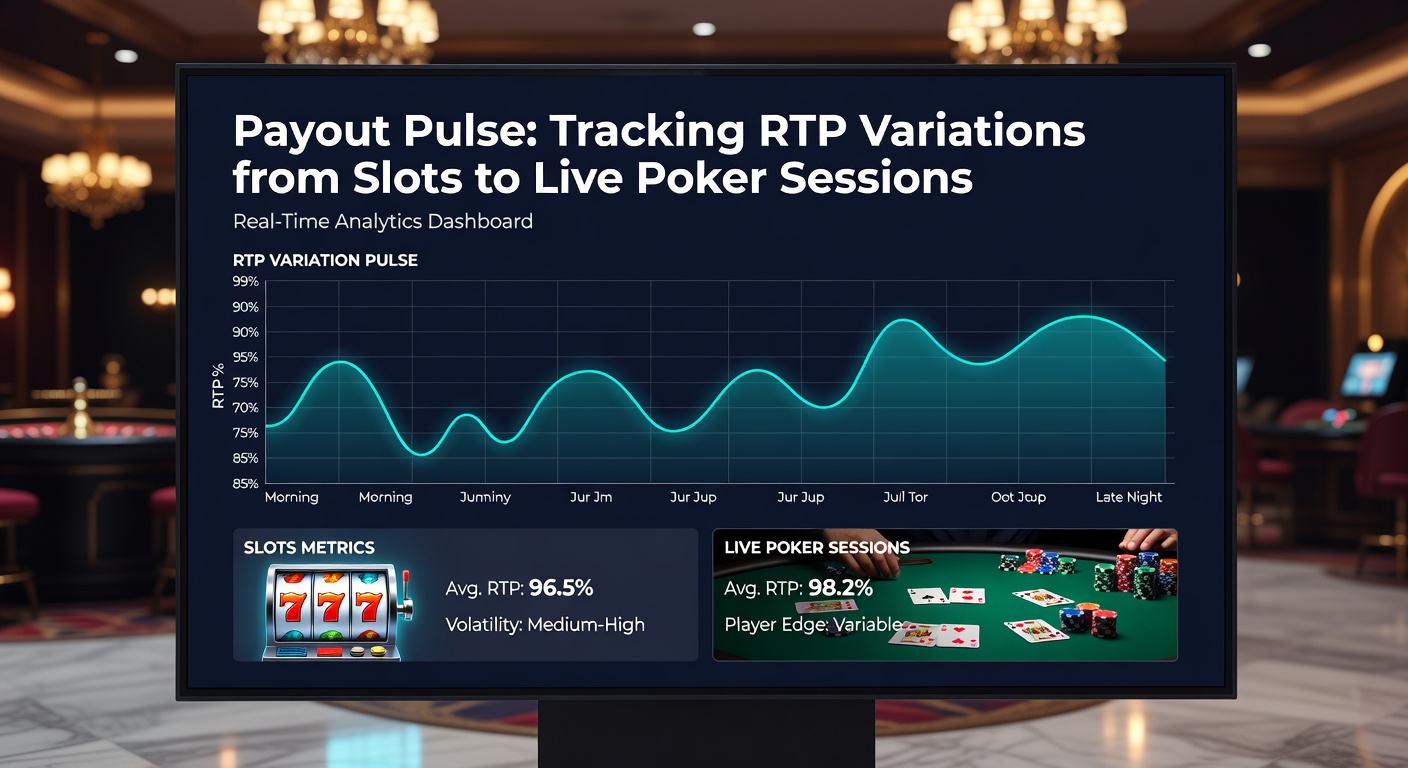 Grafik zeigt pulsierende RTP-Kurven bei Slots und Poker-Tischen, mit Markierungen für Spitzen und Täler in Auszahlungsraten