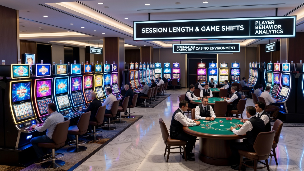 Darstellung zeitlicher Abläufe und Übergänge in Casino-Layouts mit Slots und Tischen