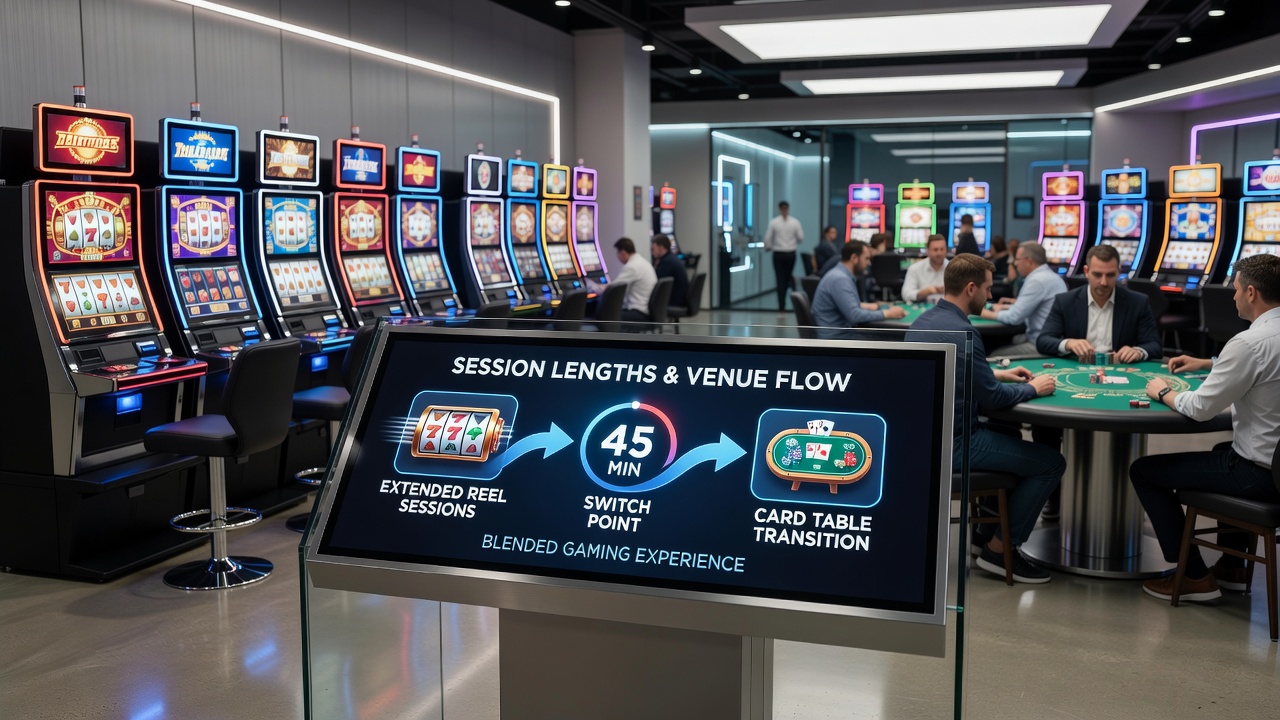 Übergang zwischen Spielautomaten und Live-Tischen in einem Casino