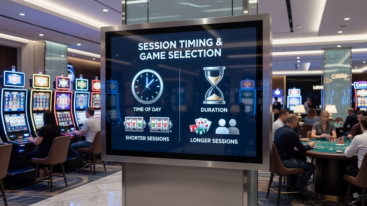 Grafik mit Sitzungsdauern und Spielauswahl in Casinos